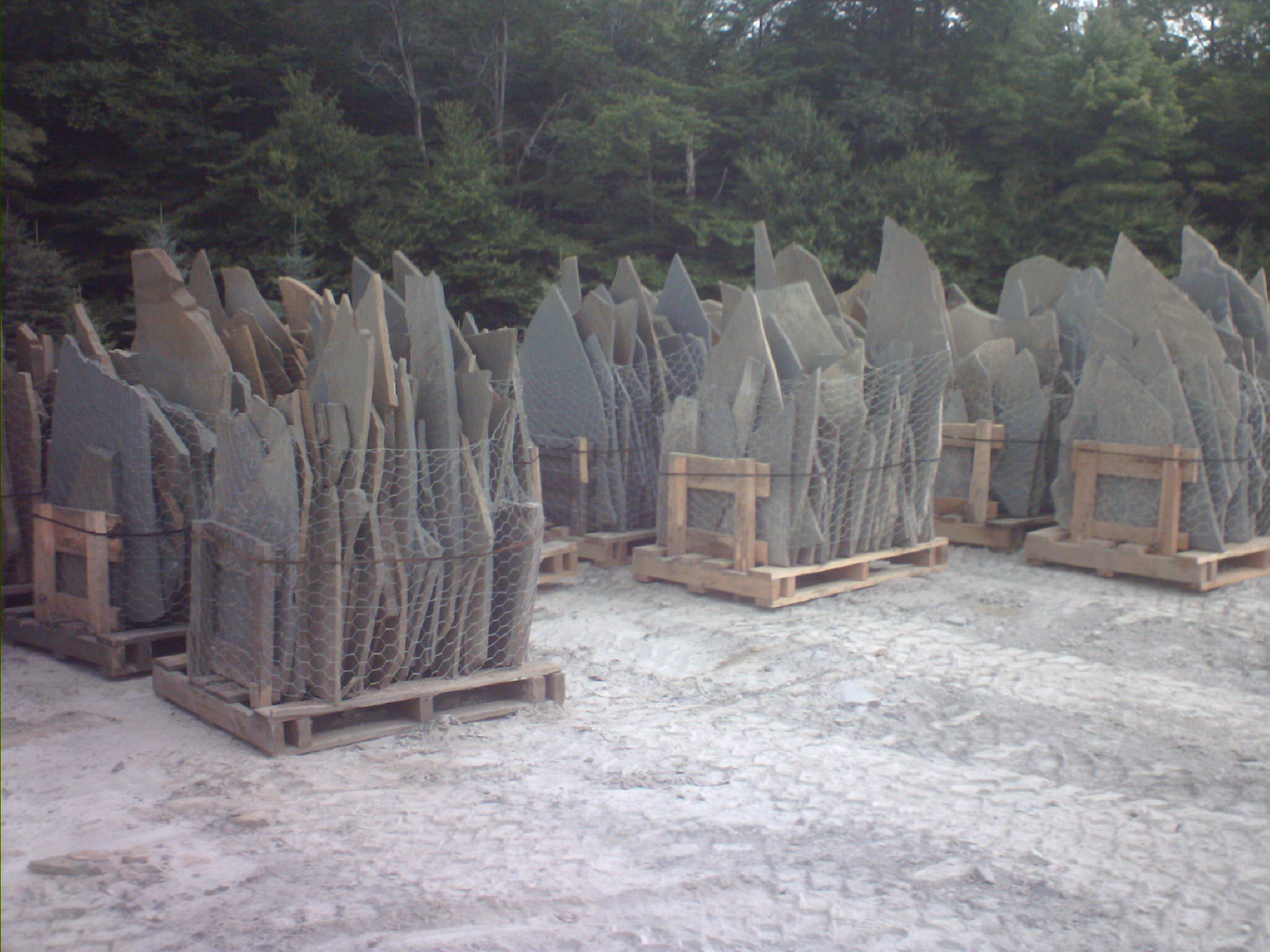 standup natural cleft broken pennsylvania bluestone at the quarry